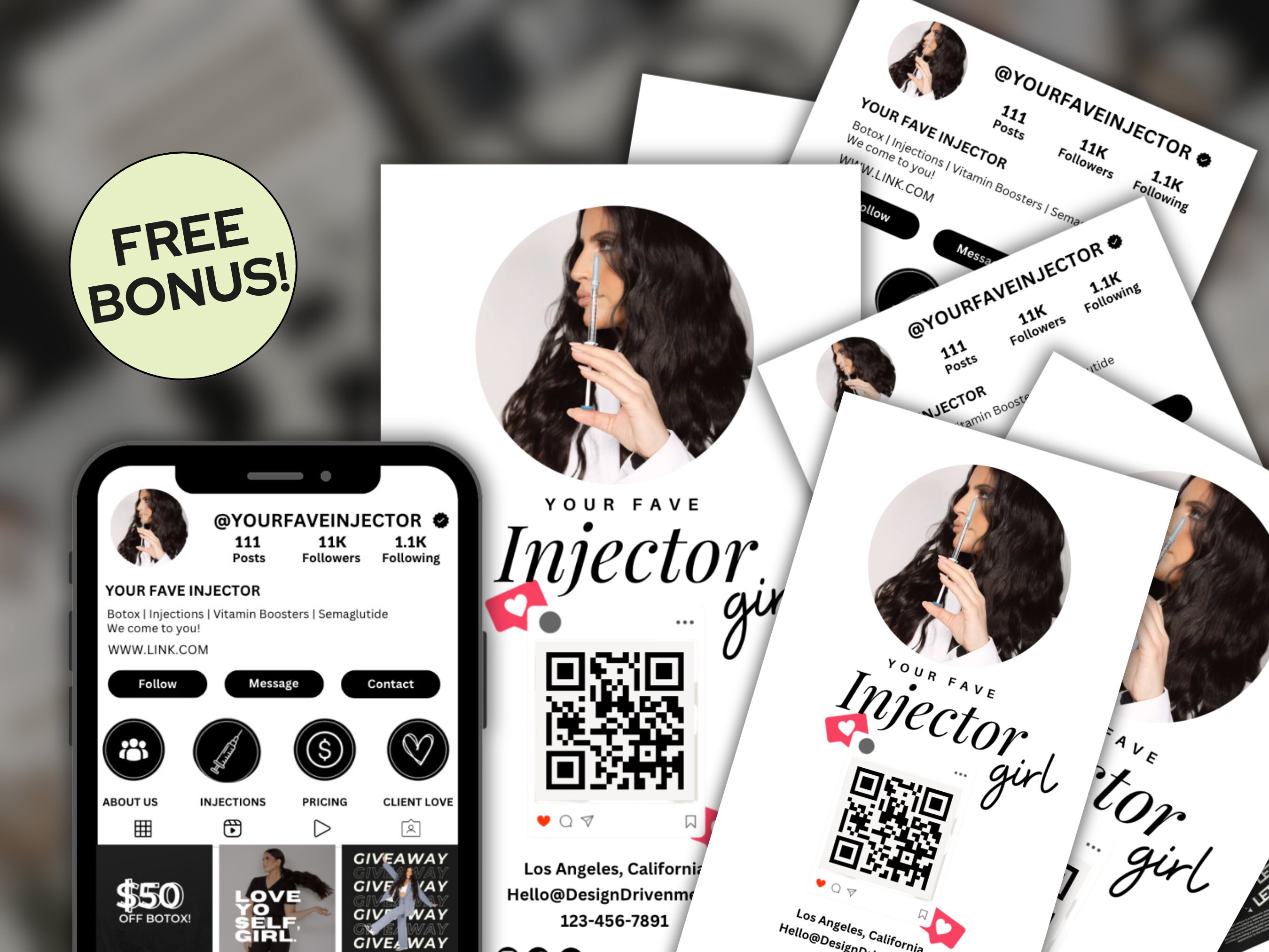 Nurse Injector Instagram Templates: Medspa Social Media (canva Template ...