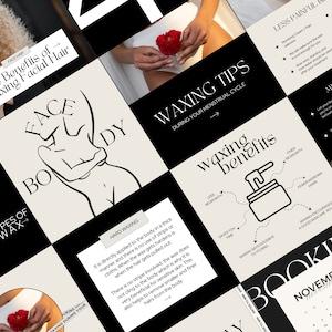 Waxing Instagram Templates Canva | Hair Removal Templates | Waxing Instagram Posts | Esthetician template | Skincare Template | Waxing Flyer