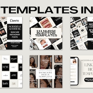 Botox and Filler Instagram, Skincare Instagram templates, Nurse Injector Templates, Botox Templates, Medspa Social Media Post Canva, Luxury