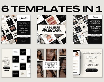 Nurse Injector Instagram Templates: Medspa Social Media (Canva)