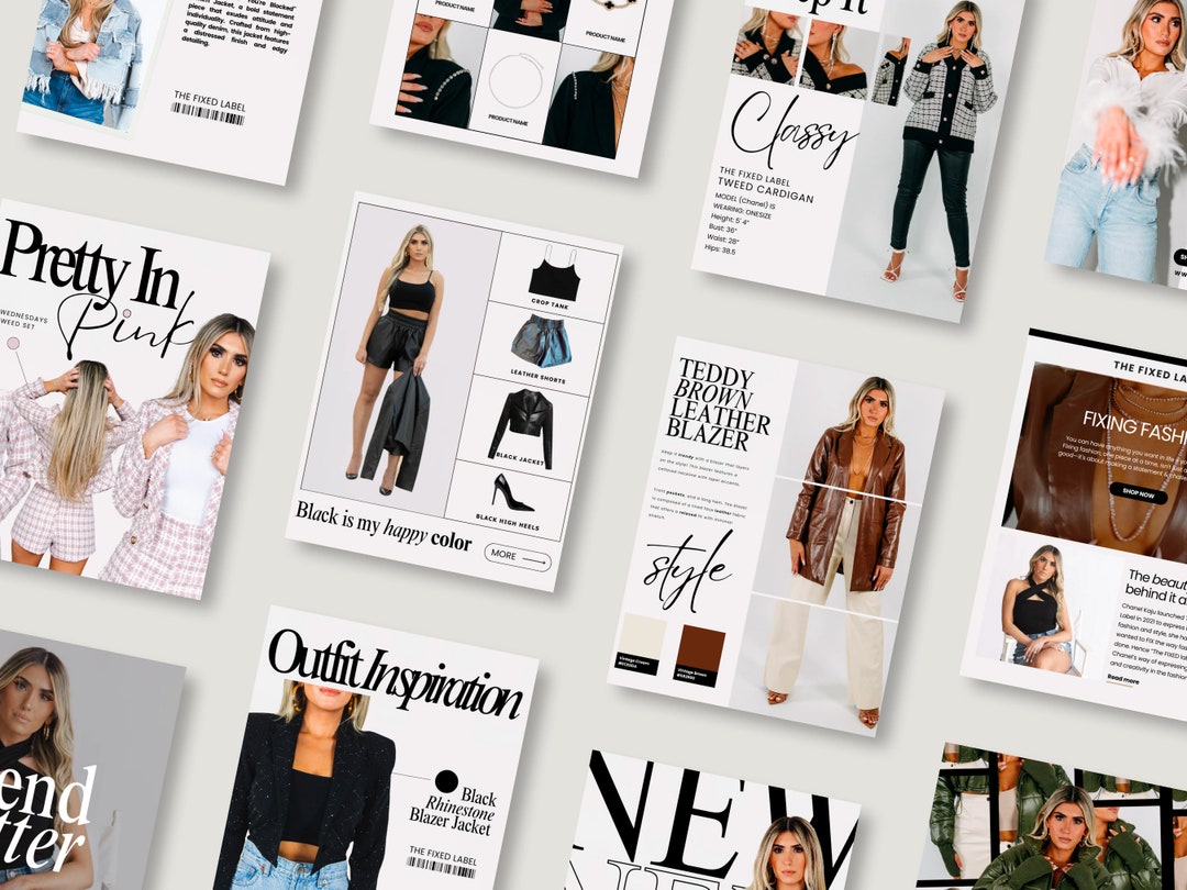 Fashion Instagram Post Canva Templates: Boutique Blogger Social Media ...