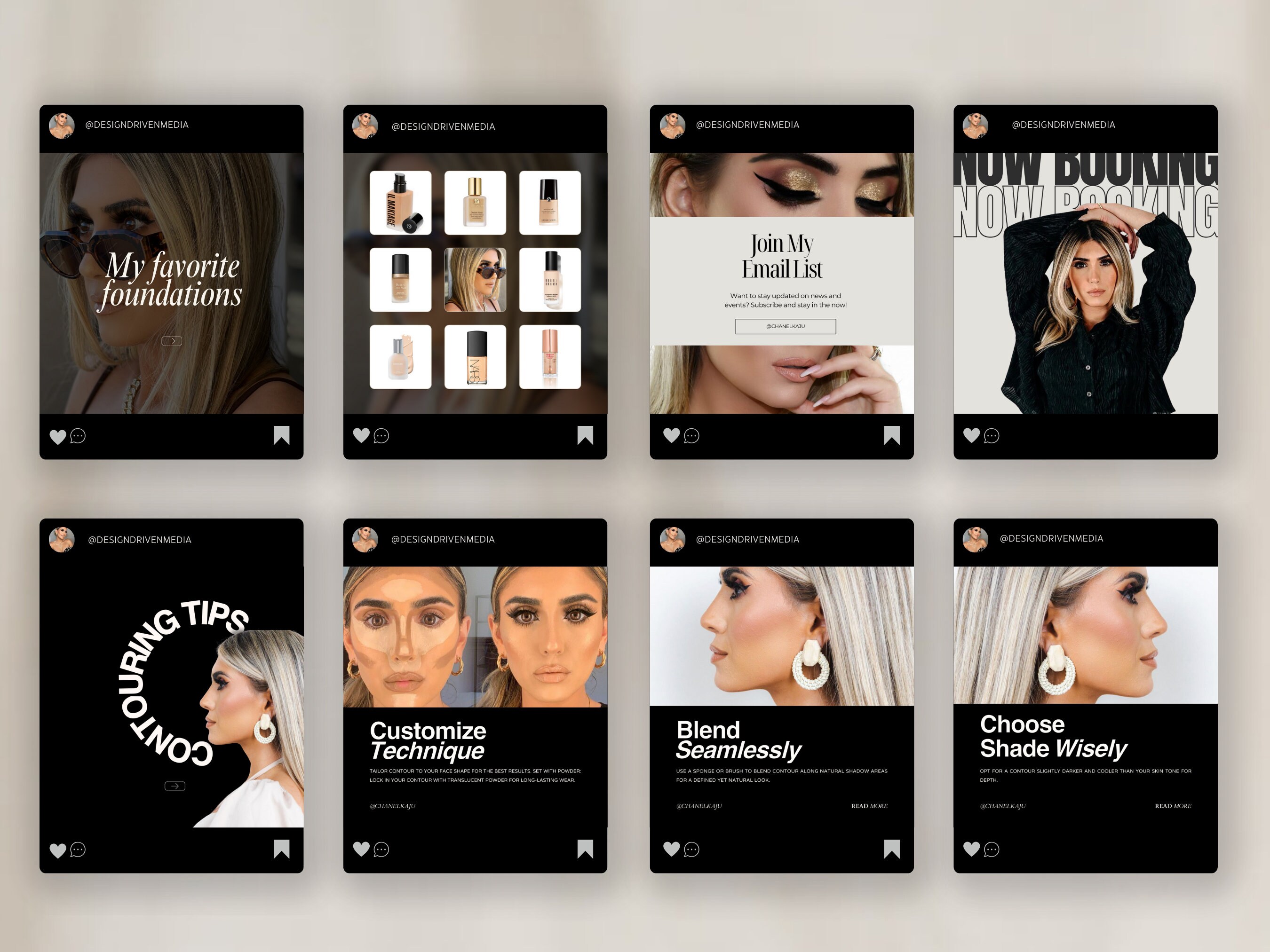 Makeup Artist Instagram Templates: Luxury MUA Social Media (canva ...