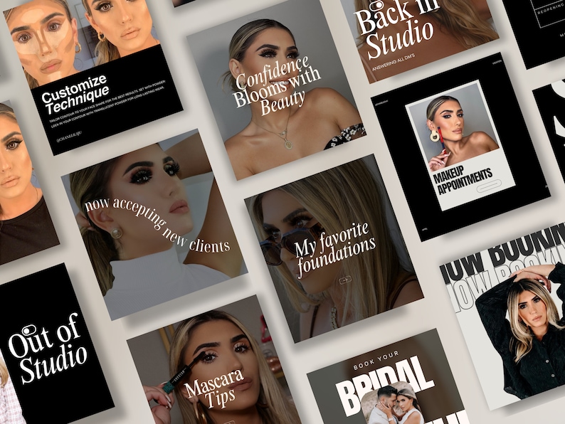 Makeup Artist Instagram Templates: Luxury MUA Social Media (canva ...