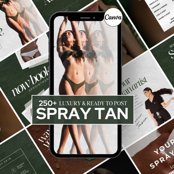 250+ Spray Tan Artist Instagram Posts | Spray Tanning Post | Spray Tan Social Media Templates | Spray Tan Instagram Templates |Tanning Salon