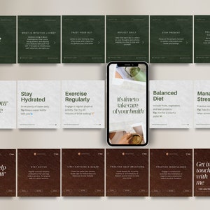 Holistic Coach Instagram Templates, Wellness Coach Templates, Nutritionist Social Media Posts, Health Coach Post, Holistic Coach Post, Canva Templates, Nutrition Coach Instagram, Aesthetic Instagram Templates, Modern Instagram Templates, Luxury Post