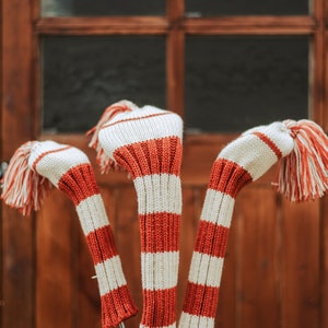 Individual Tassel Knitted Golf Club Head Cover: Driver, Fairway & Hybrid