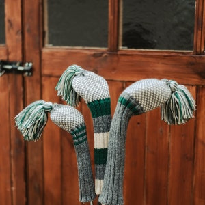 Individual Tassel Knitted Golf Club Head Cover: Driver, Fairway and Hybrid