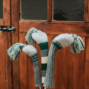 Individual Tassel Knitted Golf Club Head Cover: Driver, Fairway and Hybrid