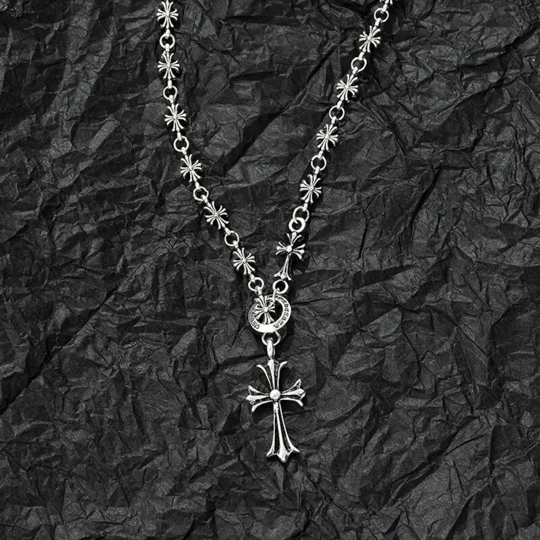 Chrome Hearts Style Necklace, Cross Pendant Necklace, Gothic Unisex