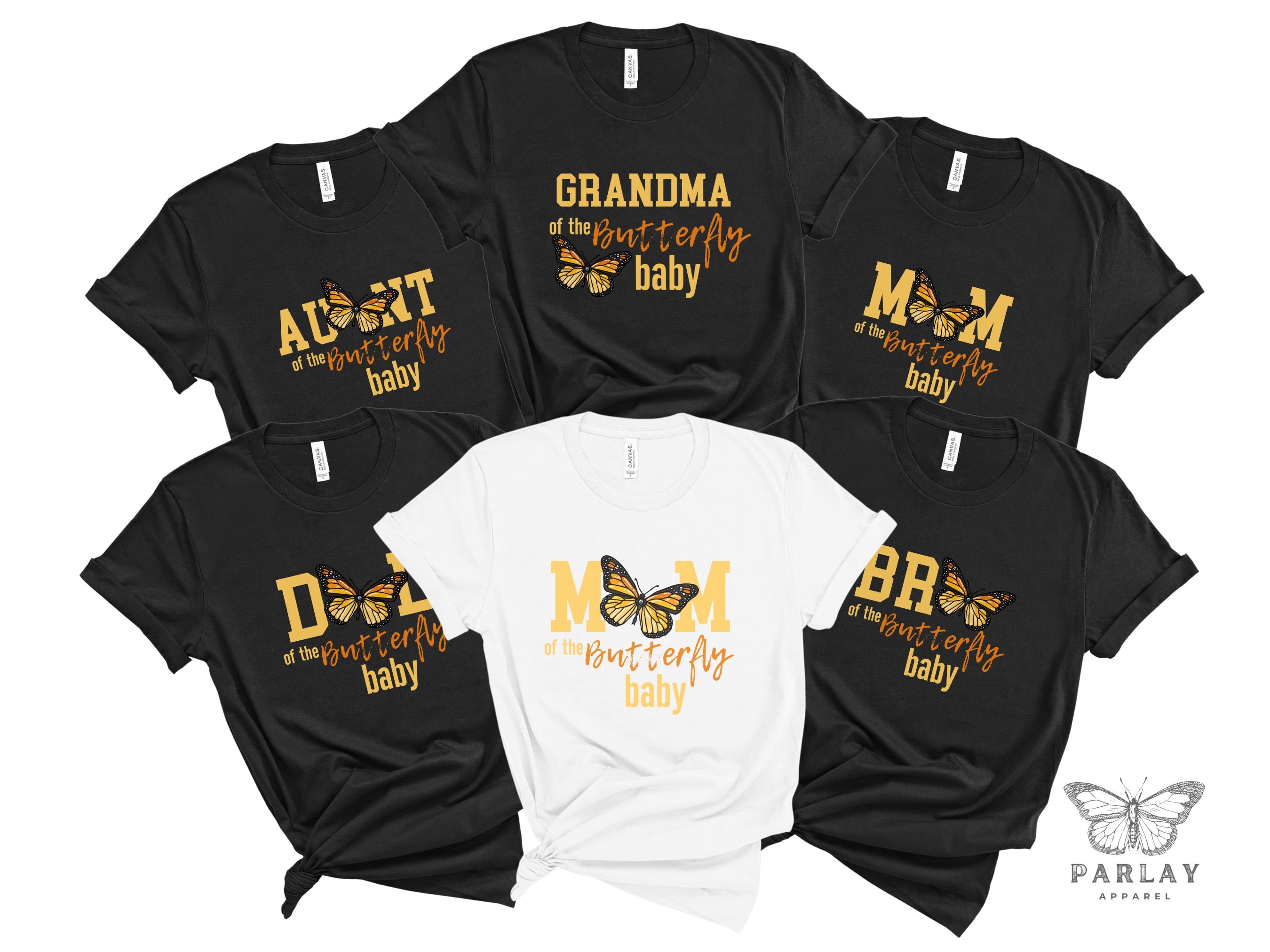 Monarch Butterfly Baby Shower Shirts, Matching Baby Shower T Shirts