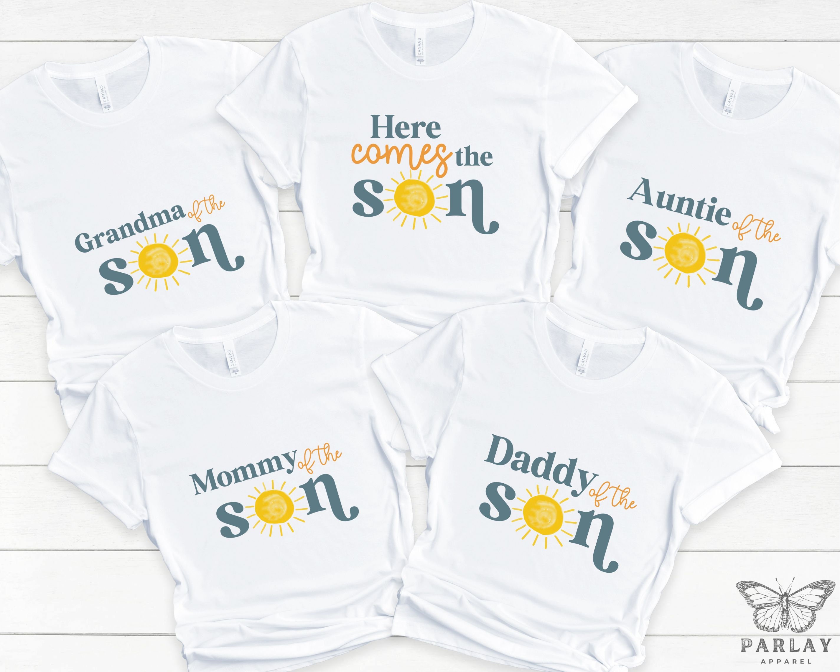 Here Comes the Son Baby Shower Shirts for Family, Boy Baby Shower Here