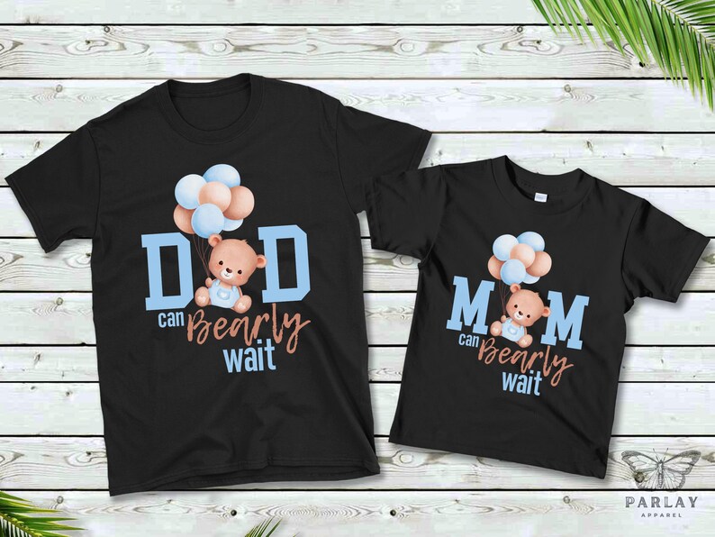 We Can Bearly Wait Shirts, Boy Baby Shower Shirts, Matching Baby Shower