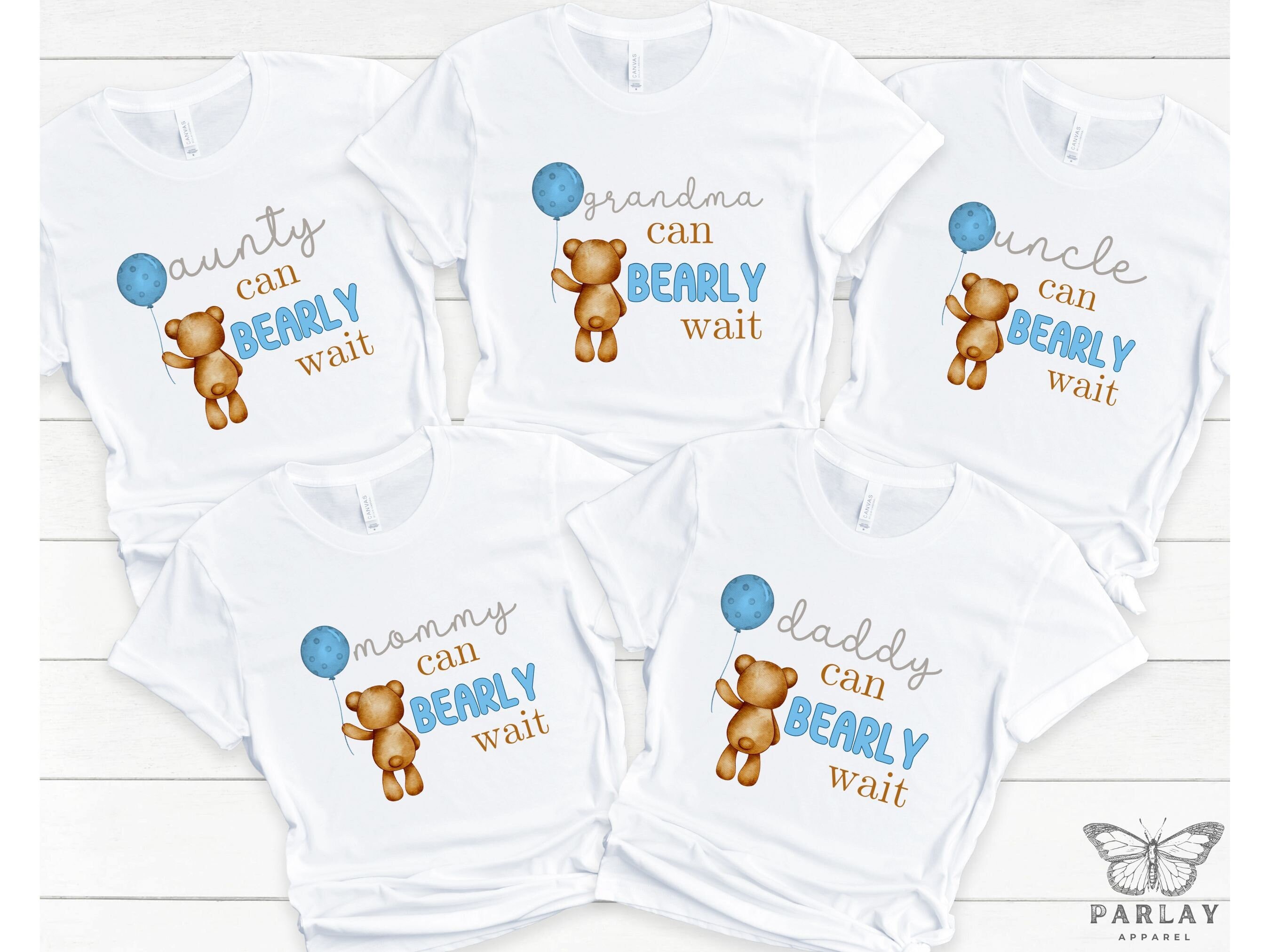 Blue Ballon and Bear Family Baby Shower Shirts Teddy Bear Etsy