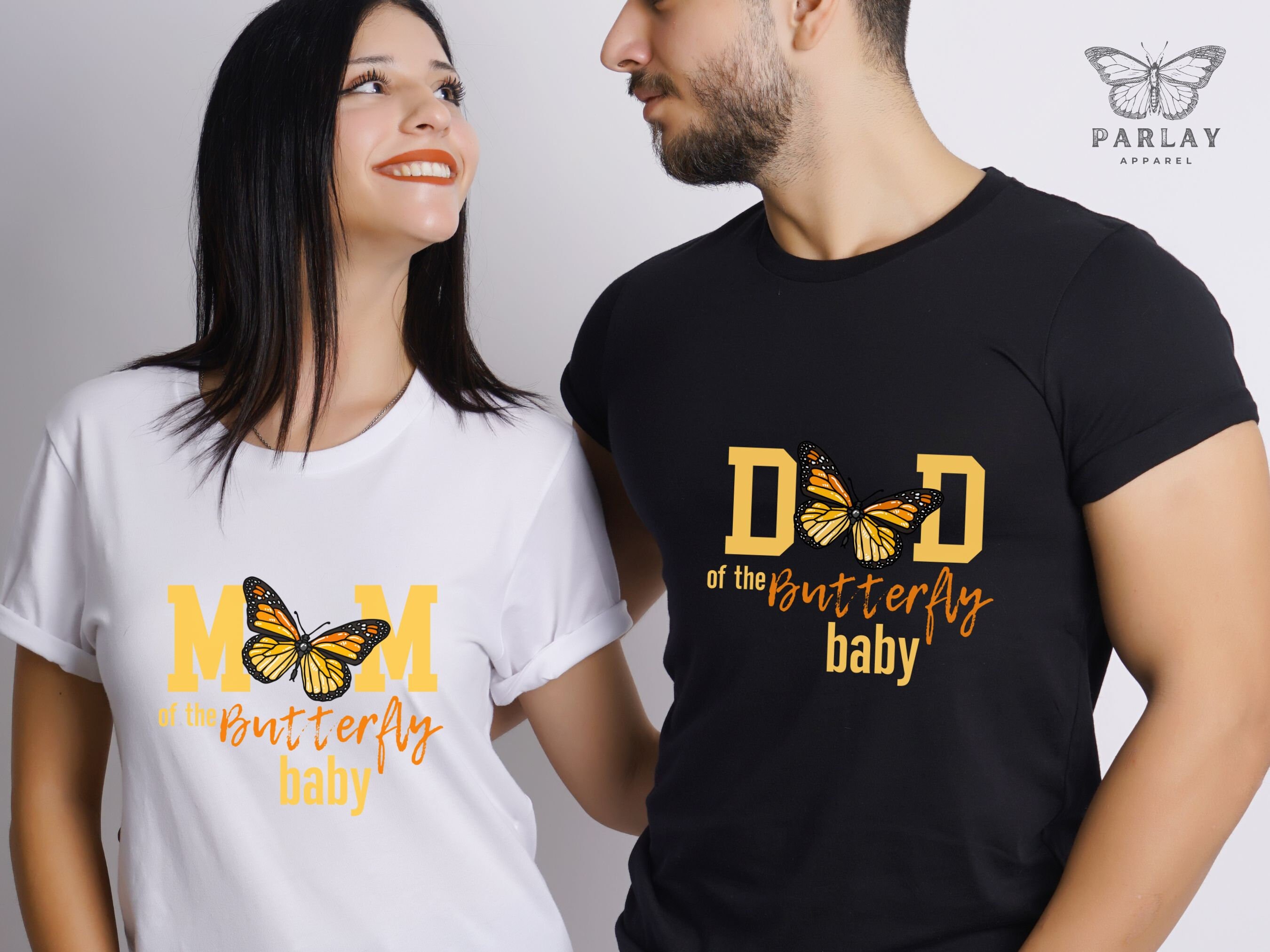 Monarch Butterfly Baby Shower Shirts, Matching Baby Shower T Shirts, Butterfly Gender Reveal