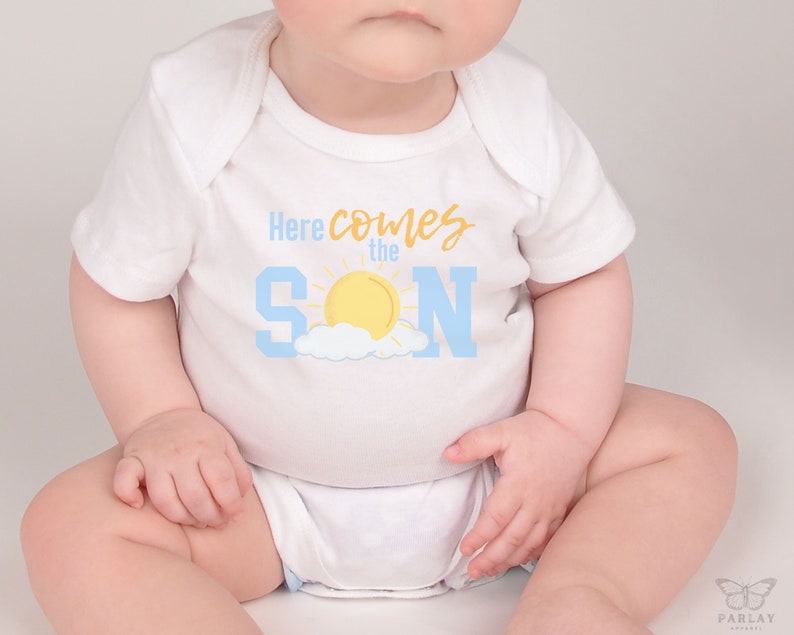 Here Comes the Son Baby Shower Shirts for Family, Boy Baby Shower Here