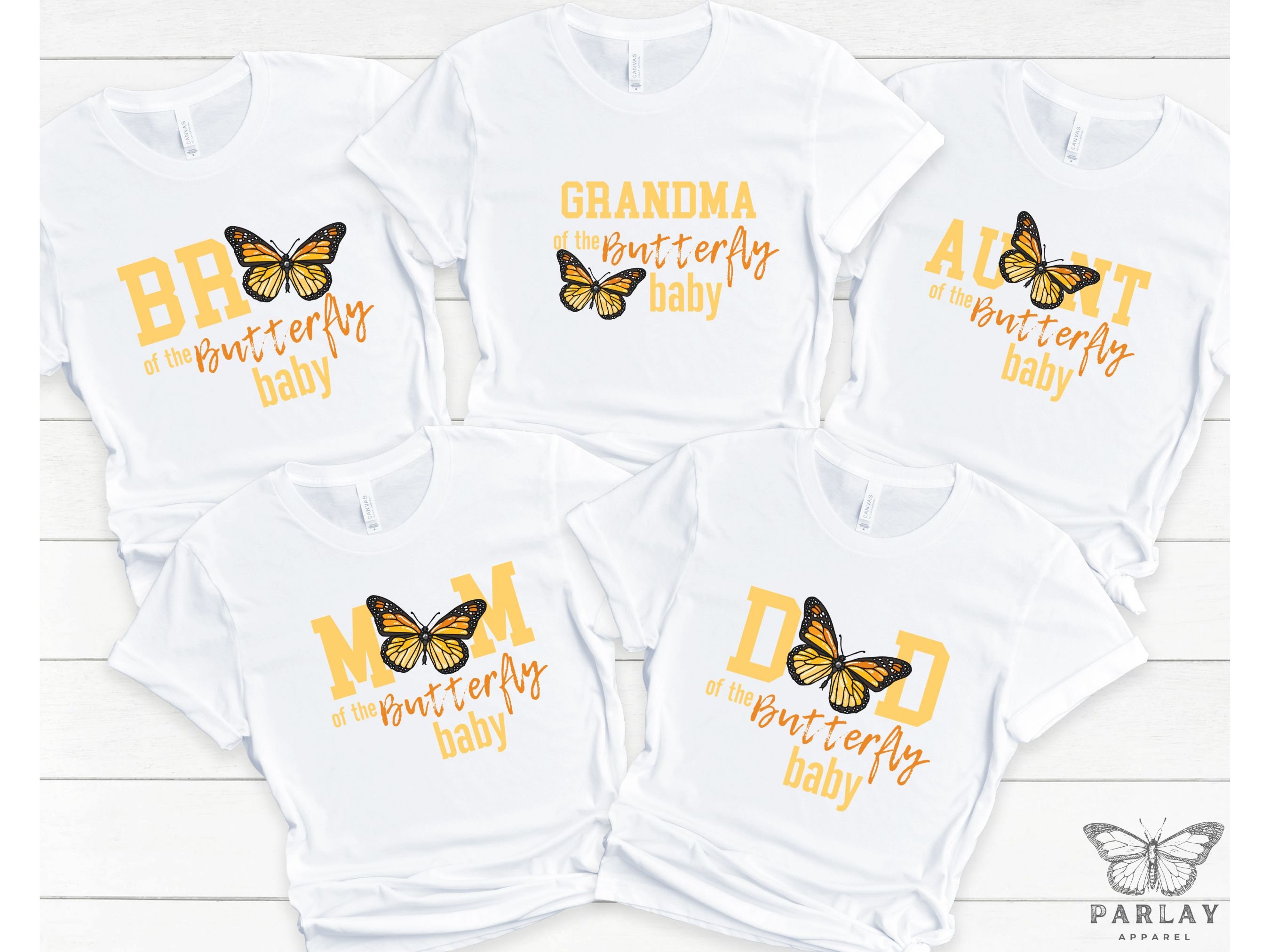 Monarch Butterfly Baby Shower Shirts, Matching Baby Shower T Shirts