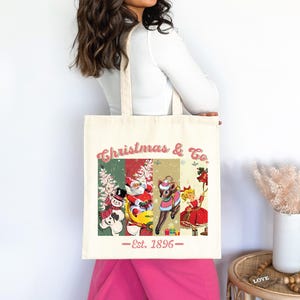 Christmas Coquettes Tote Bag, Coquette Bow Totes, Merry Xmas Totes, Trendy Coquette Gift Bag, Red Coquette Lover Tote, Christmas Present Bag