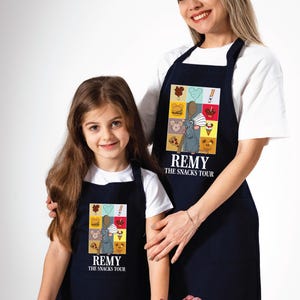 Ratatouille Family Apron, Ratatouille Anyone Can Cook Kitchen Mom Gifts, Chef Mouse Couple Apron, Apron For Dad, Mouse Chef Kitchen Little