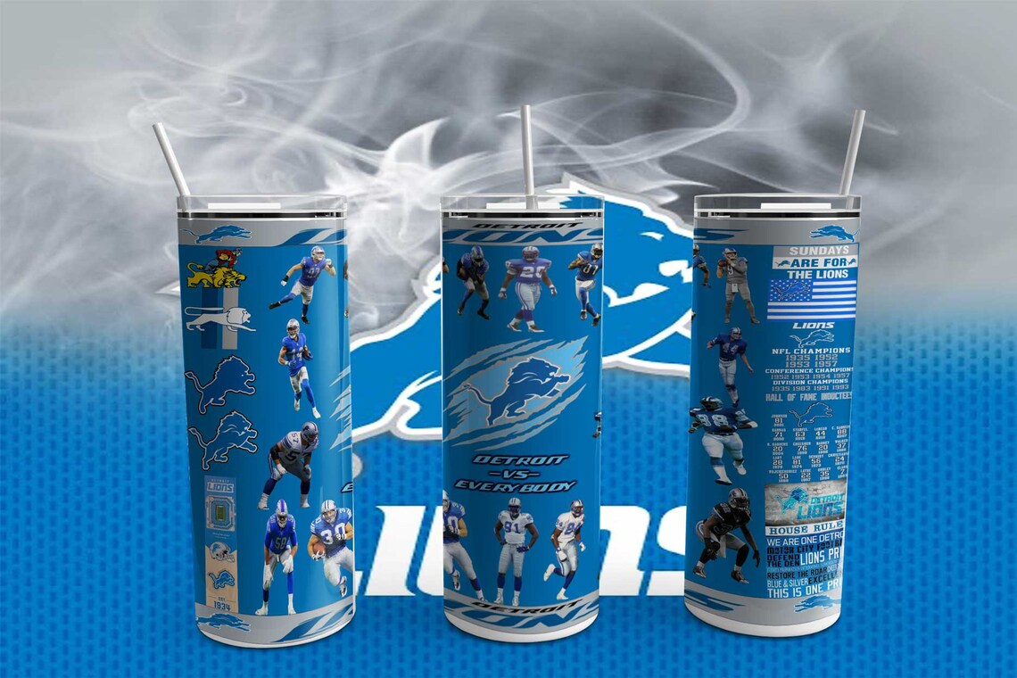 The Detroit Lion Tumbler NFL Tumblers Personalized NFL Etsy