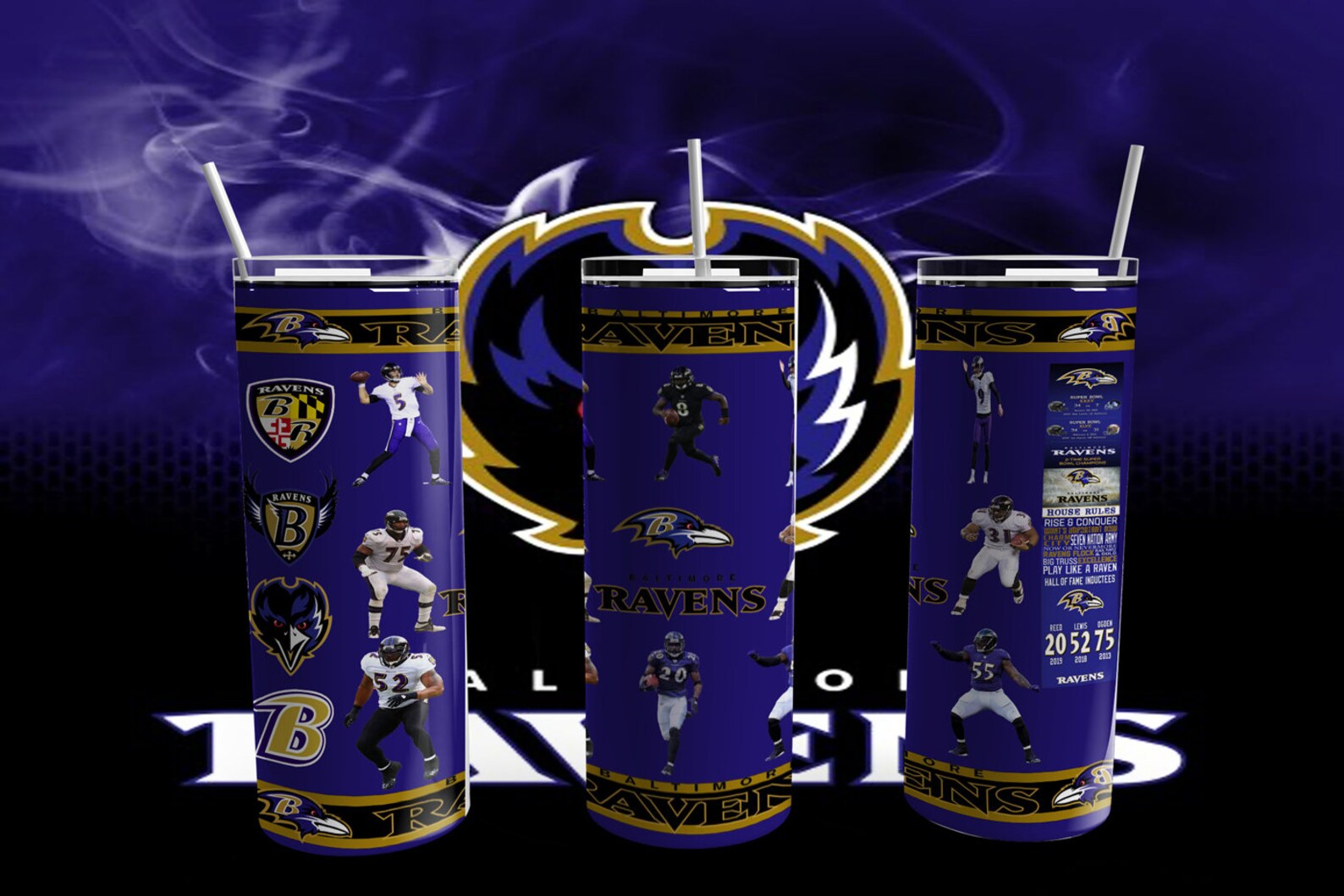 Baltimore Raven Tumbler NFL Tumblers Personalized NFL Etsy
