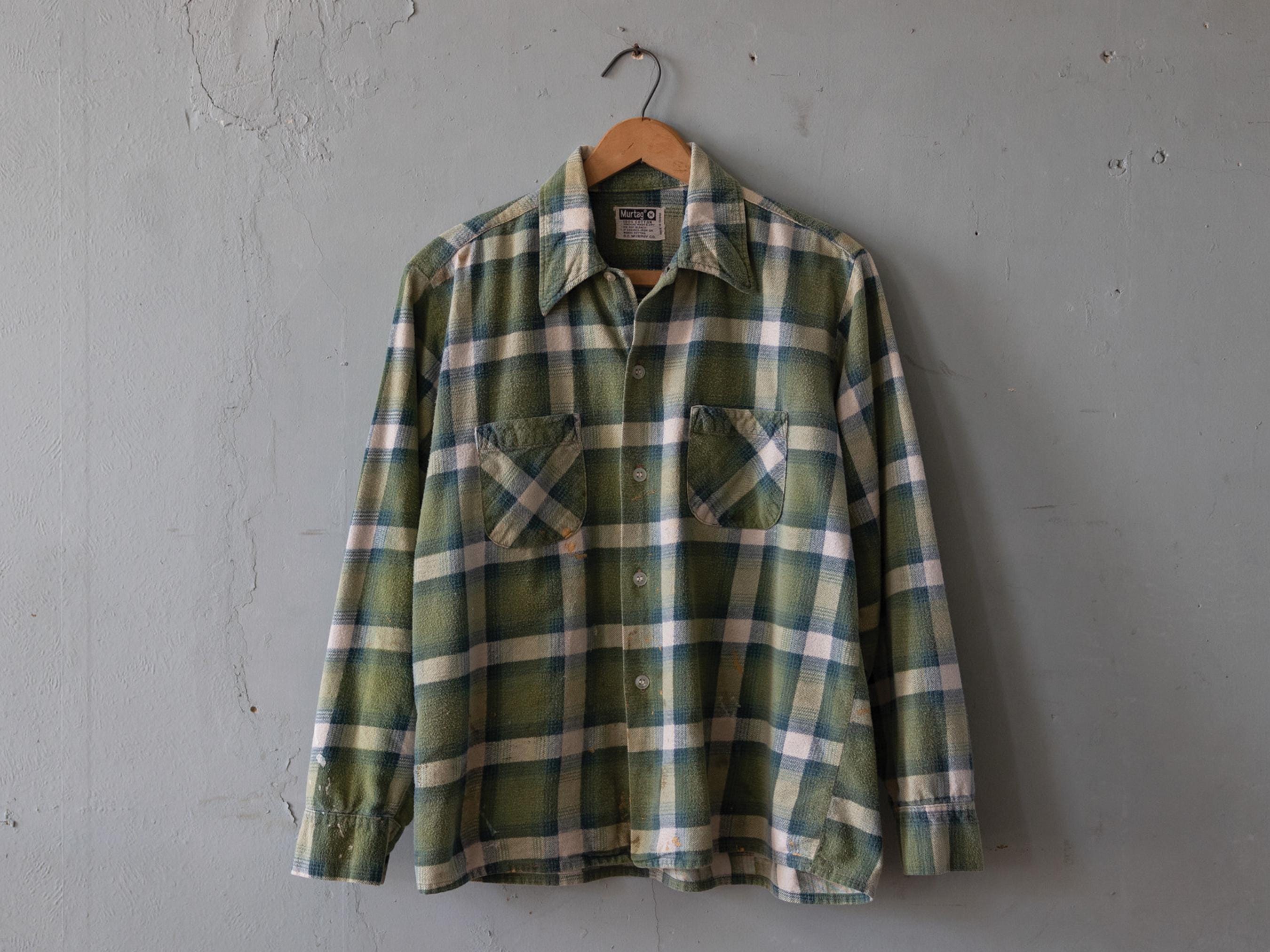 Vintage 50s/60s Murtag Paint Splattered Green & White Woven