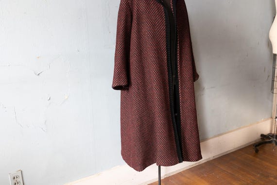 vintage 20s / 30s red and black textured knit woo… - image 3