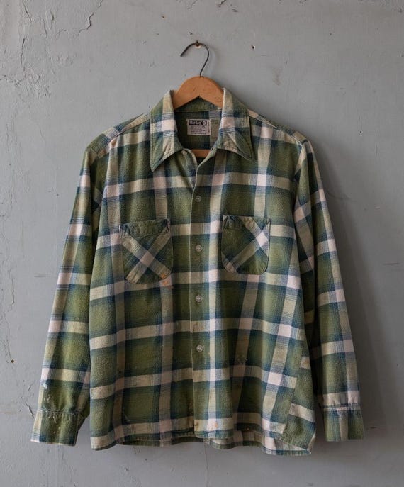 【special!!】50s print flannel shirt Vintage 50s Flannel Shirt, Red Buffalo Check Shirt - Etsy