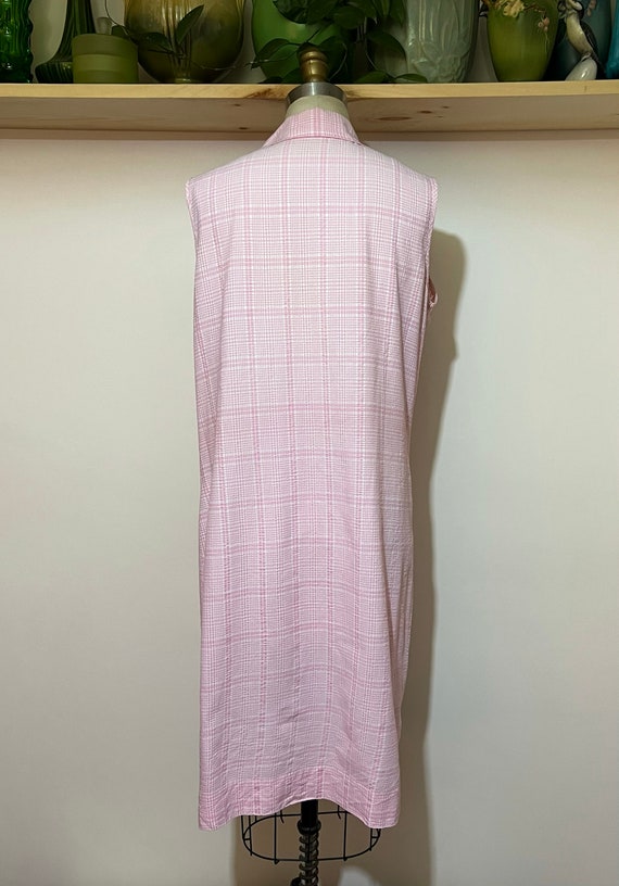 Vintage 50s/60s pink and white gingham check shif… - image 6