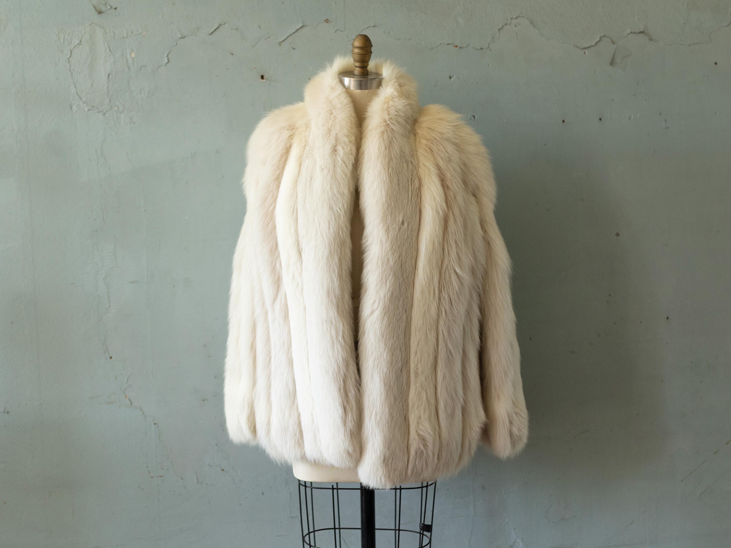 ジャケット・アウター 80S Vintage Fur Jacket Vintage 80s Winter Coat M Black Glossy Faux Seal Fur Thigh