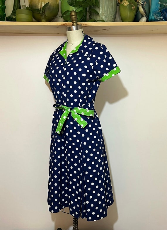 Vintage 60s posh by Jay Anderson navy and lime gr… - image 4