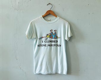 70s vintage I Climbed Stone Mountain graphic print t-shirt