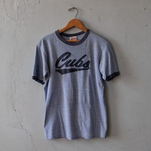 Vintage 70s Blue Cubs Baseball athletic cotton jersey t-shirt