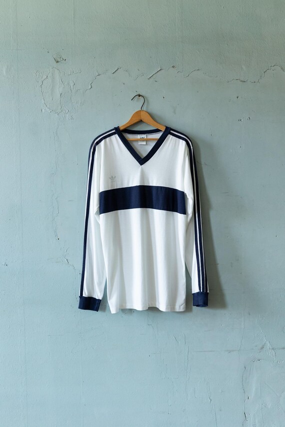 Vintage 90s Adidas Navy & White Long Sleeve T-shirt - Etsy