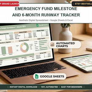 Meilensteine ​​des Notfallfonds und 6-Monats-Planungsübersicht | Sicherheitsbereich für Google Sheets und Excel
