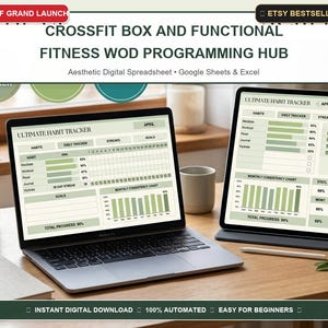 Centro de programación de entrenamientos funcionales y del día (WOD) para gimnasios de CrossFit / Hojas de cálculo de Google y Excel para Metcon Cycles, Junta de evaluación comparativa de relaciones personales para miembros