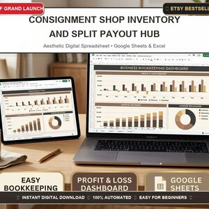 Hub för lagerhantering och delade utbetalningar i konsignationsbutiker | Google Sheets och Excel Boutique Manager