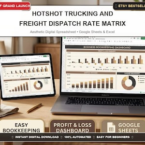 Hotshot Trucking and Freight Dispatch Rate Matrix | Google Sheets and Excel Rate Per Mile (RPM), IFTA Fuel Tax, Deadhead Log