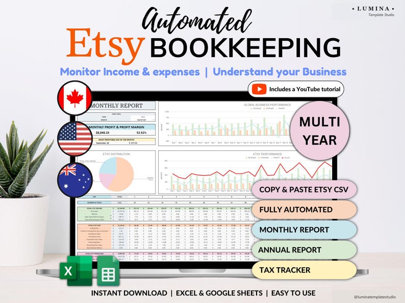 Small Business Bookkeeping Spreadsheet - for Excel and Google Sheets ...