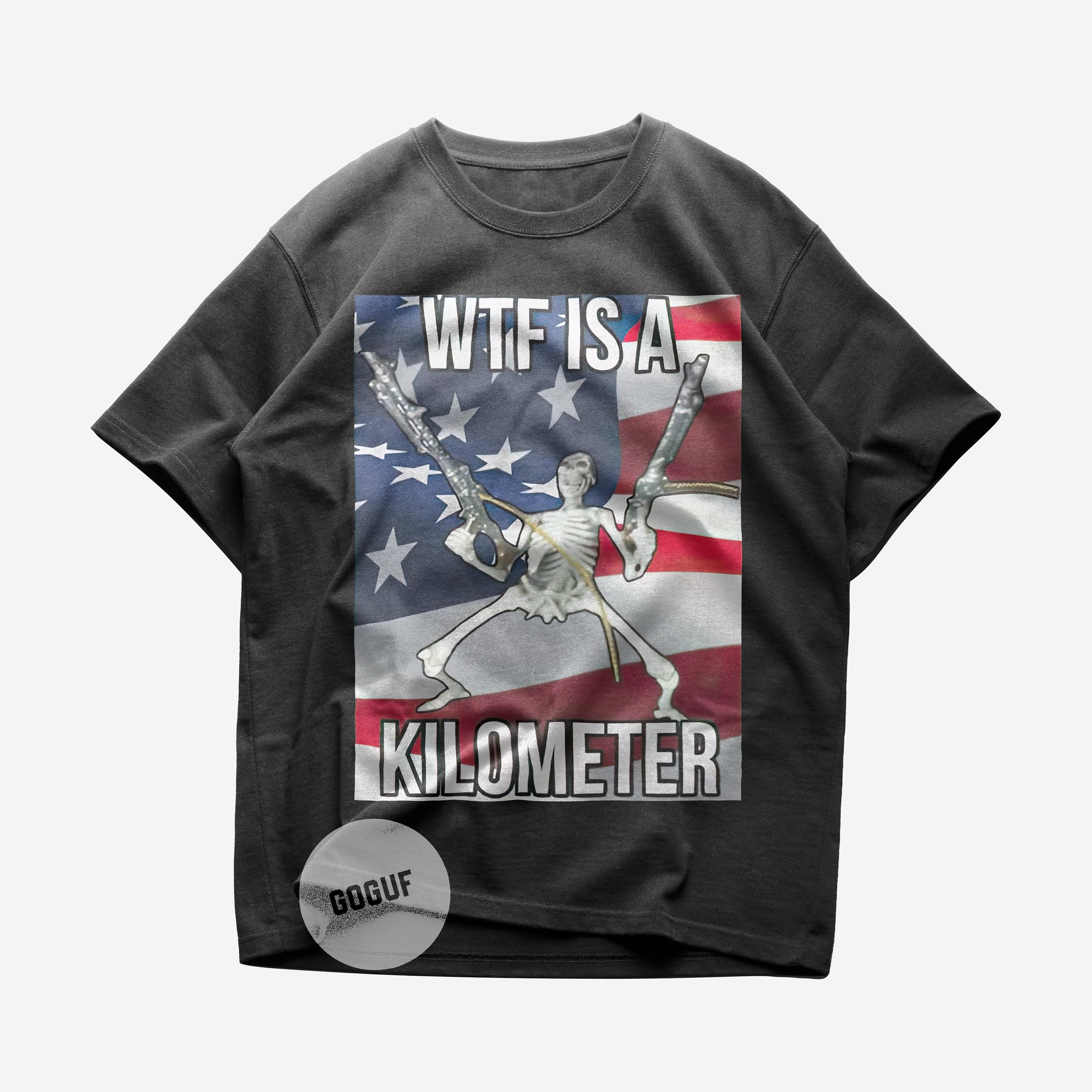 Wtf Is A Kilometer American Skeleton Shirt - TeeUni