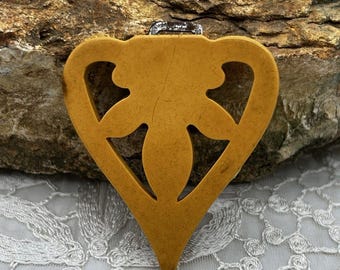 Vintage Butterscotch Bakelite Belt Buckle Component, Carved Art Deco Repurpose Piece