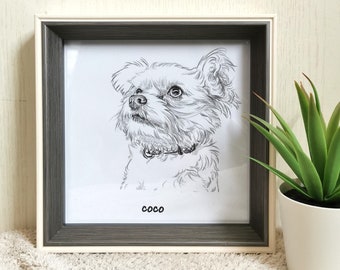 Personalised Pet Sketch, Custom Animal Drawing, Mini Portrait, Dog Cat Lover Illustration, Memorial Artwork, Unique Birthday Day Gift