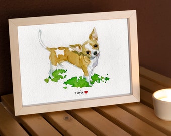 Haustier-Denkmal-Portrait, Aquarell-Malerei vom Foto, benutzerdefinierte Haustier-Portrait, Hunde- und Katzen-Malerei, personalisiertes Haustier-Verlust-Geschenk für Hunde-Katzen-Liebhaber