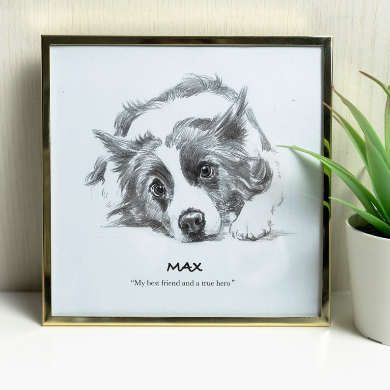 Custom Dog Portrait from Photo, Hand Drawn Pet Illustration, Art Commission, Personalized Memorial Gift for Dog Lover image 4