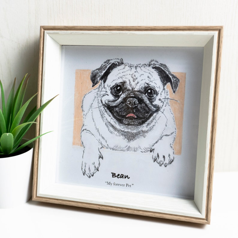 Hand Drawn Dog Portrait, Custom Pet Illustration, Pencil Drawing from Photo, Personalized Unique Gift for Dog Lover image 2