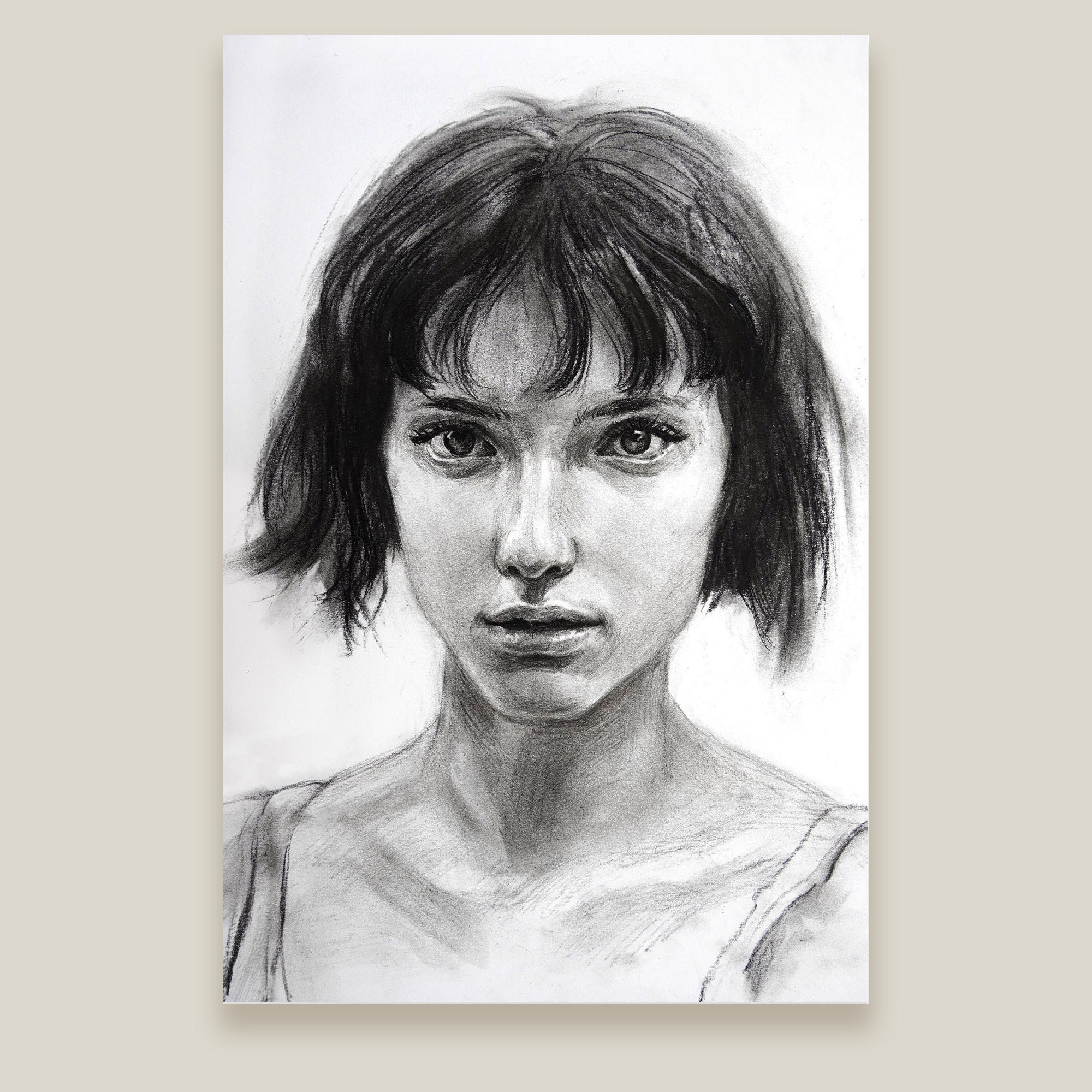 Hand Drawn Portrait Charcoal Custom Portrait From Photo Etsy