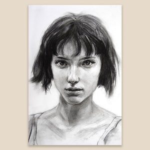 Custom Sketch Portrait, Charcoal Drawing from Photo, Art Commission, Personalized Unique Valentine's Day Gift for Her, Couple Gift image 2