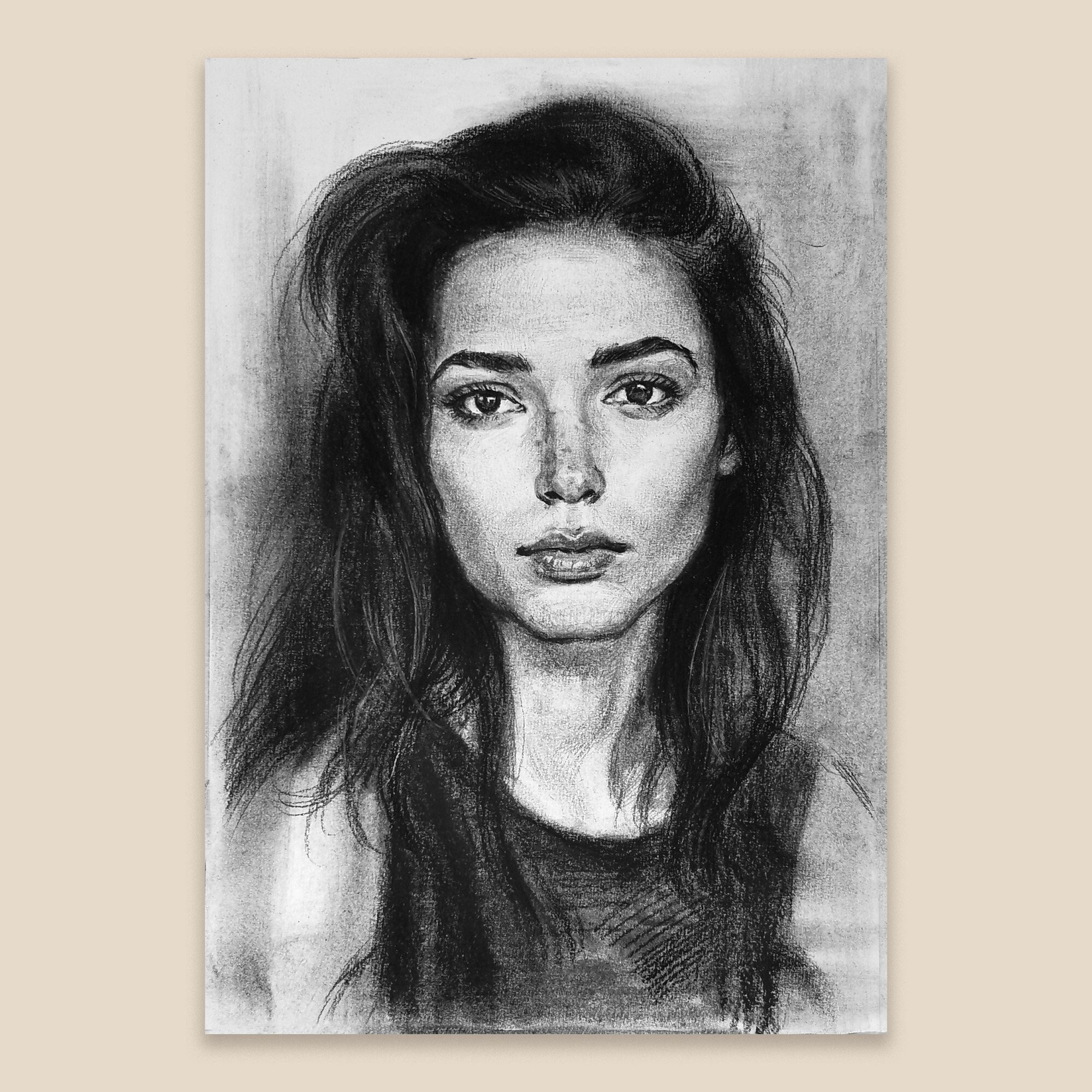 Ivy Charcoal Portrait Drawing  Charcoal Face Drawing by Danny