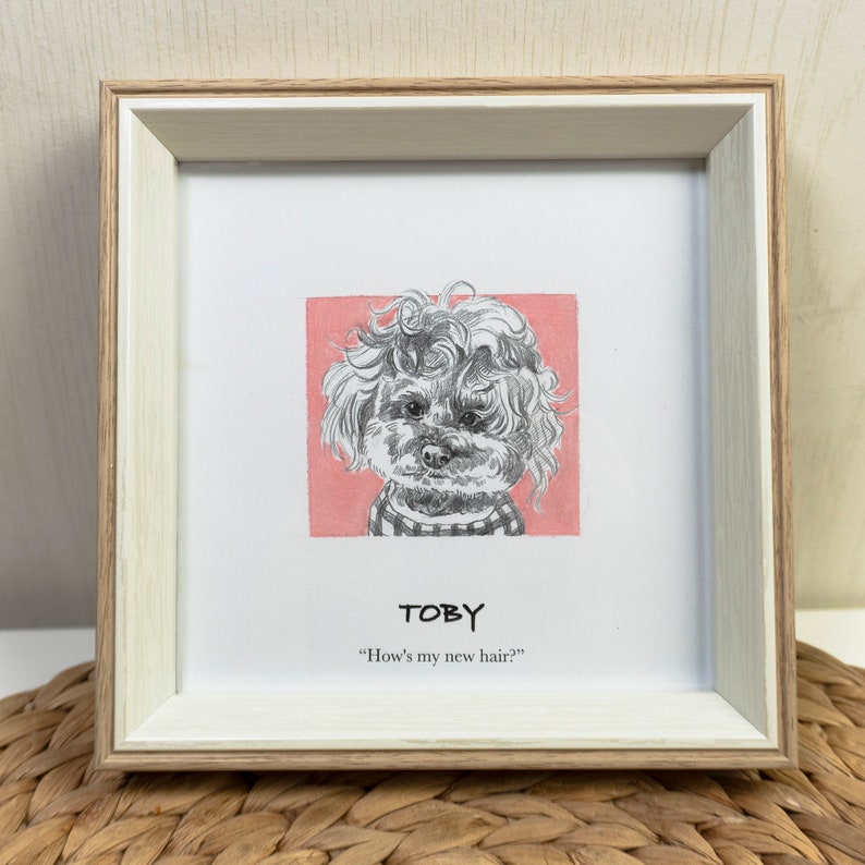 Hand Drawn Dog Portrait, Custom Pet Illustration, Pencil Drawing from Photo, Personalized Unique Gift for Dog Lover image 3