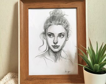 Personalized Portrait Gift, Hand Drawn Pencil Portrait, Custom Drawing from Photo, Sketch Commission, Personalised Anniversary Gift