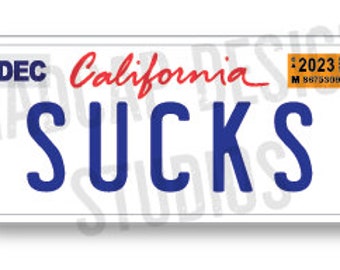 California SUCKS License Plate Artwork - SVG FILES